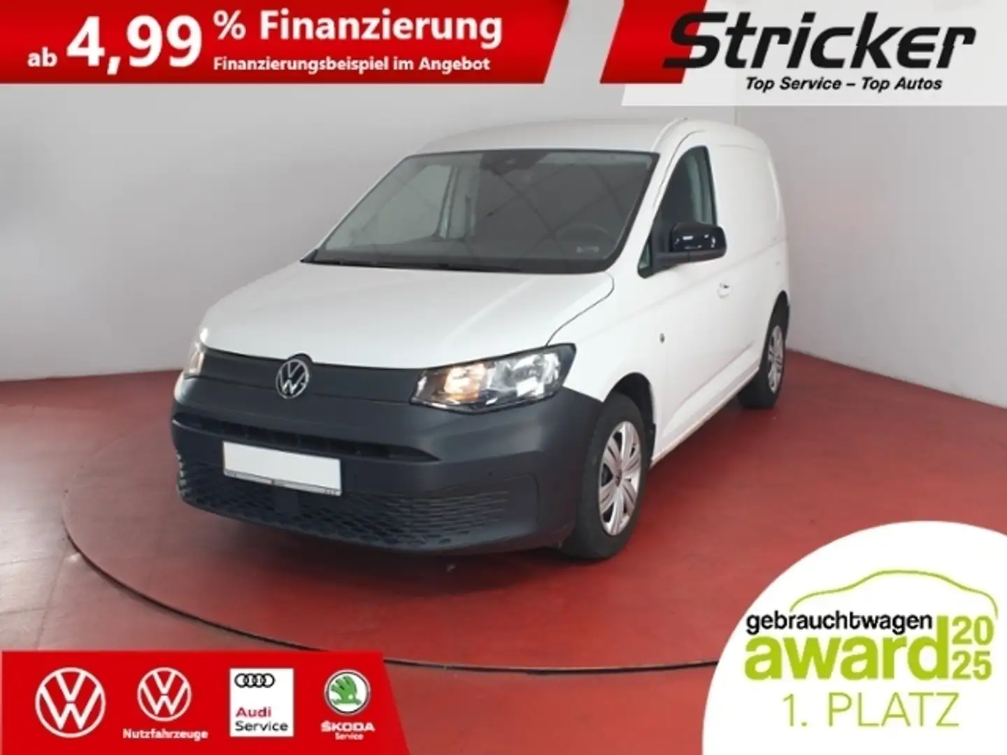 Volkswagen Caddy Cargo 2.0TDI 178,-ohne Anzahlung App-Connect Temp Weiß - 1