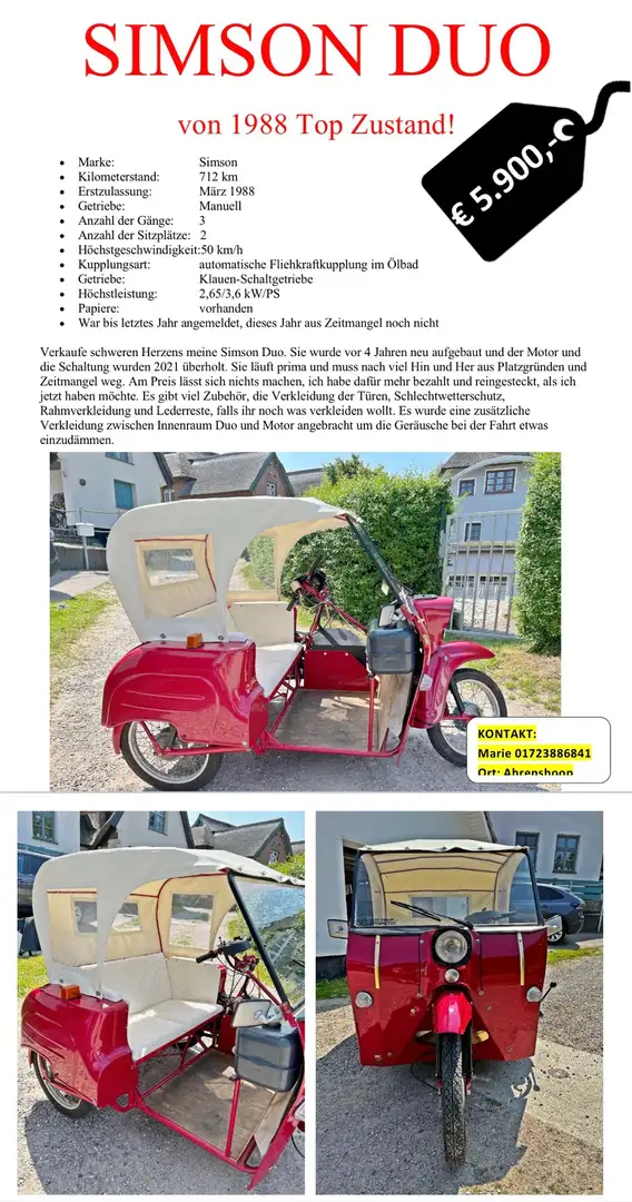 Simson Duo 4/1 Red - 1