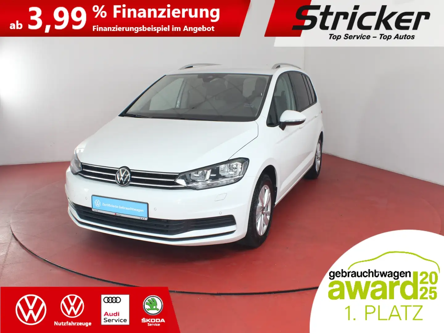 Volkswagen Touran Comfortline 1.5TSI DSG 288,-ohne Anzahlung 7-Sitz Weiß - 2