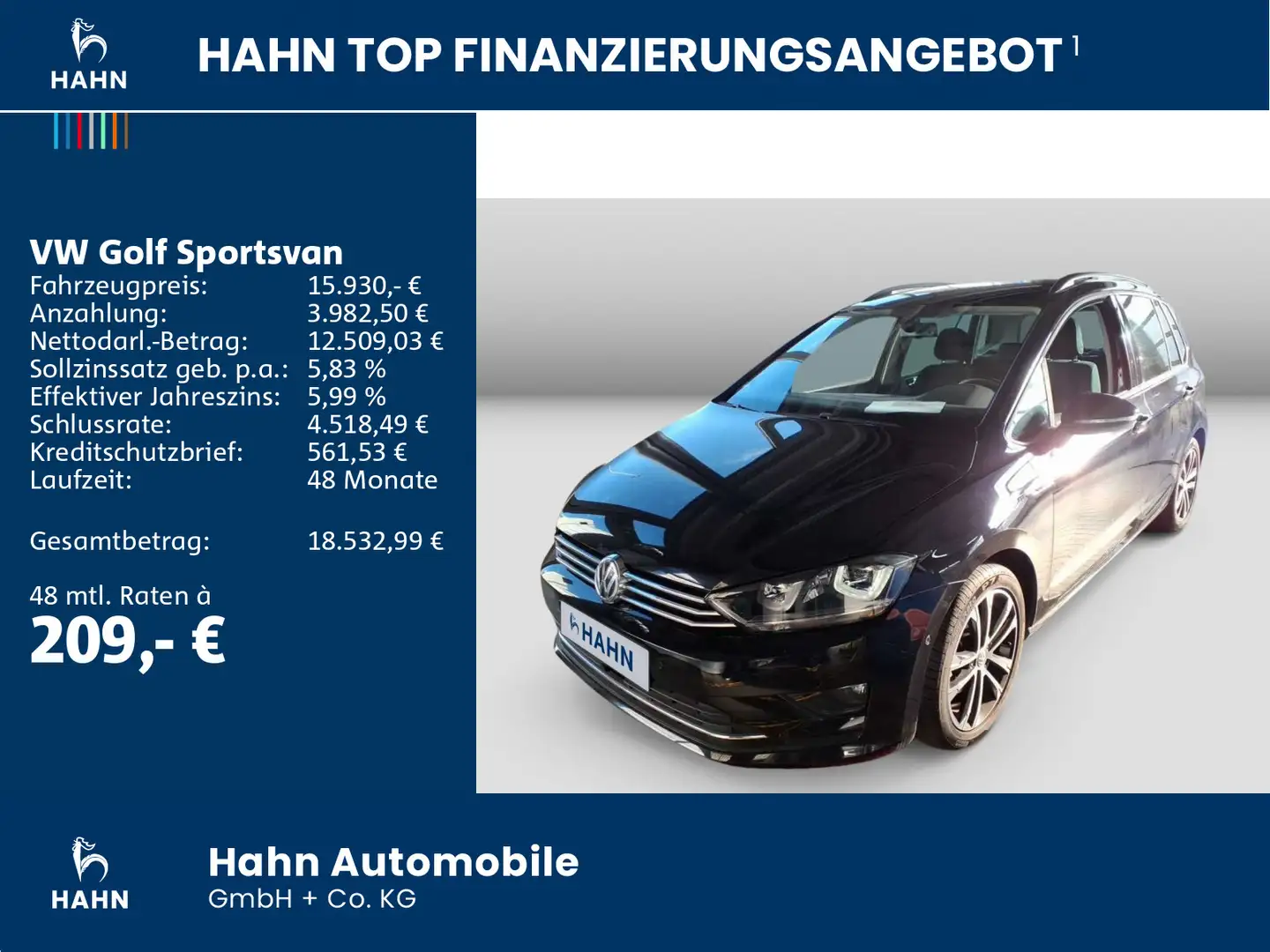 Volkswagen Golf Sportsvan 1.4TSI Lounge AHK Navi Cam BiXen Noir - 2
