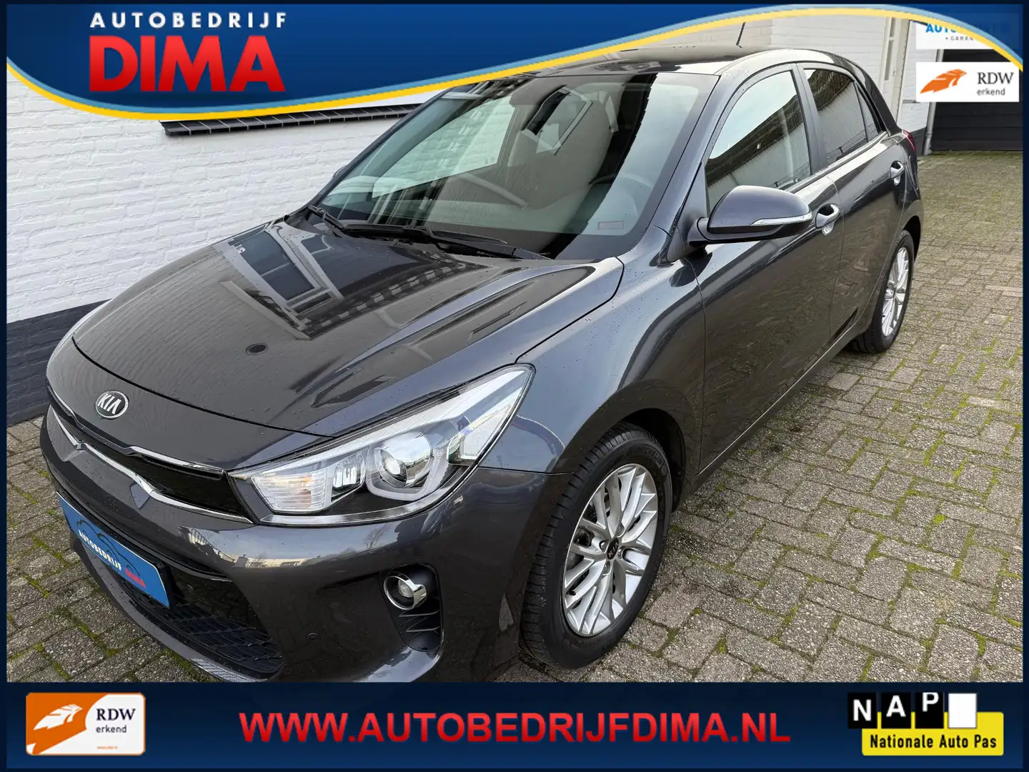 Kia Rio 1.2 CVVT DynamicLine/ 1e Eigenaar/ ECC/ Stuur+ Sto Grijs - 1