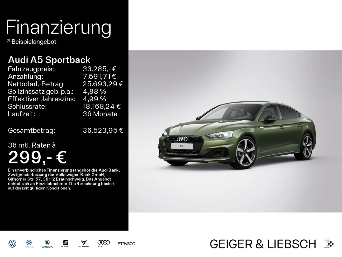 Audi A5 Advanced 35 TDI+Navi+LED+DAB Verde - 1