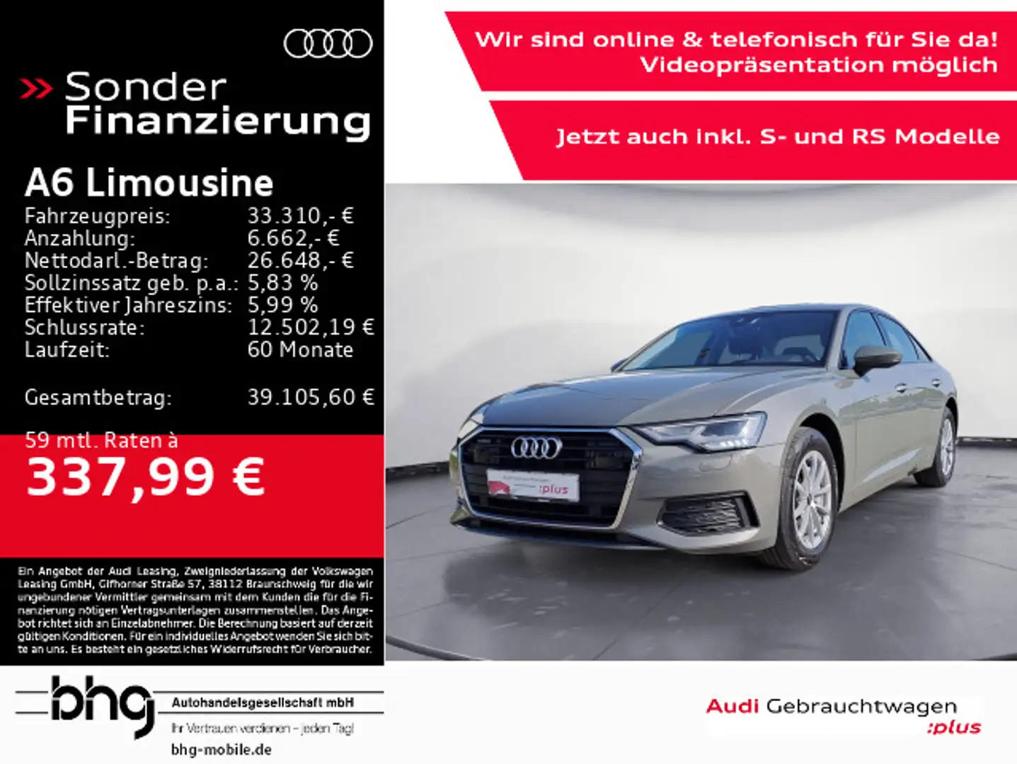Audi A6 45 TDI quattro AHK Kamera Virtual Grau - 1