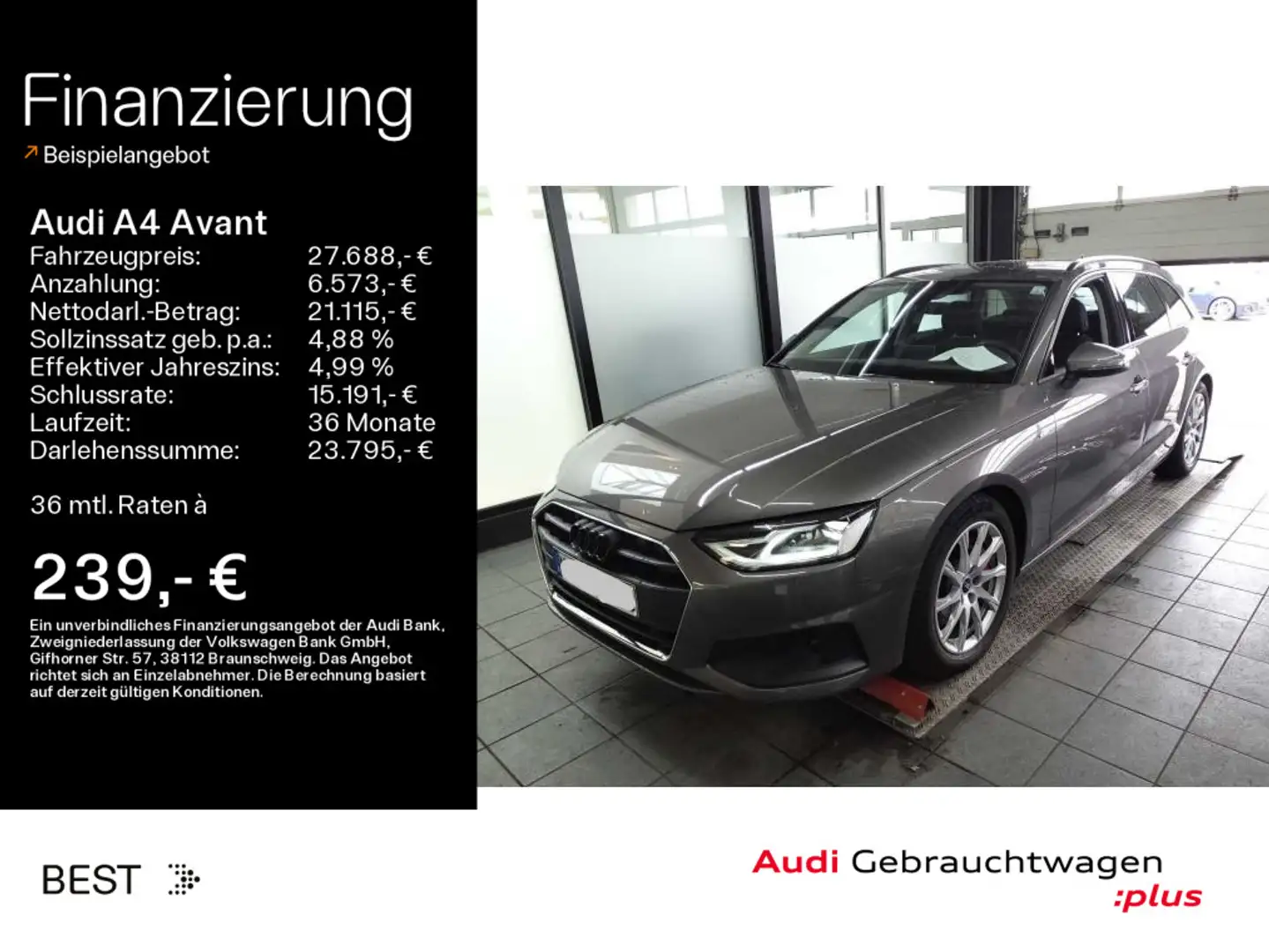 Audi A4 40 TDI Navi*PDC*SHZ*Sound System* Grau - 1