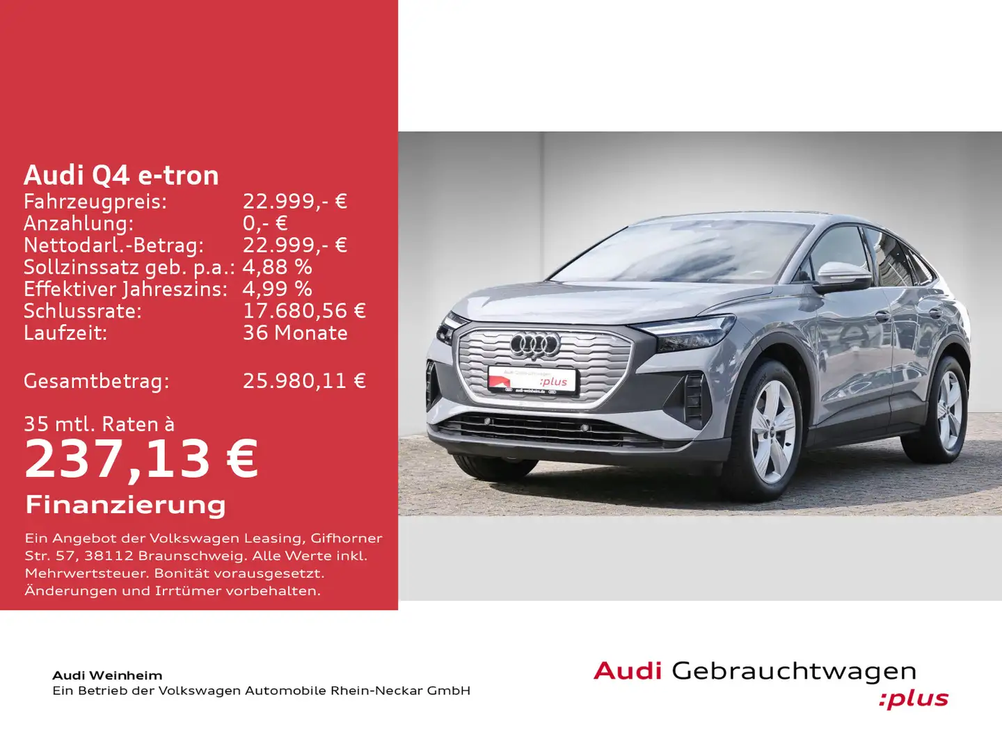 Audi Q4 e-tron 35 LED Automatik Digitaltacho uvm Grau - 2