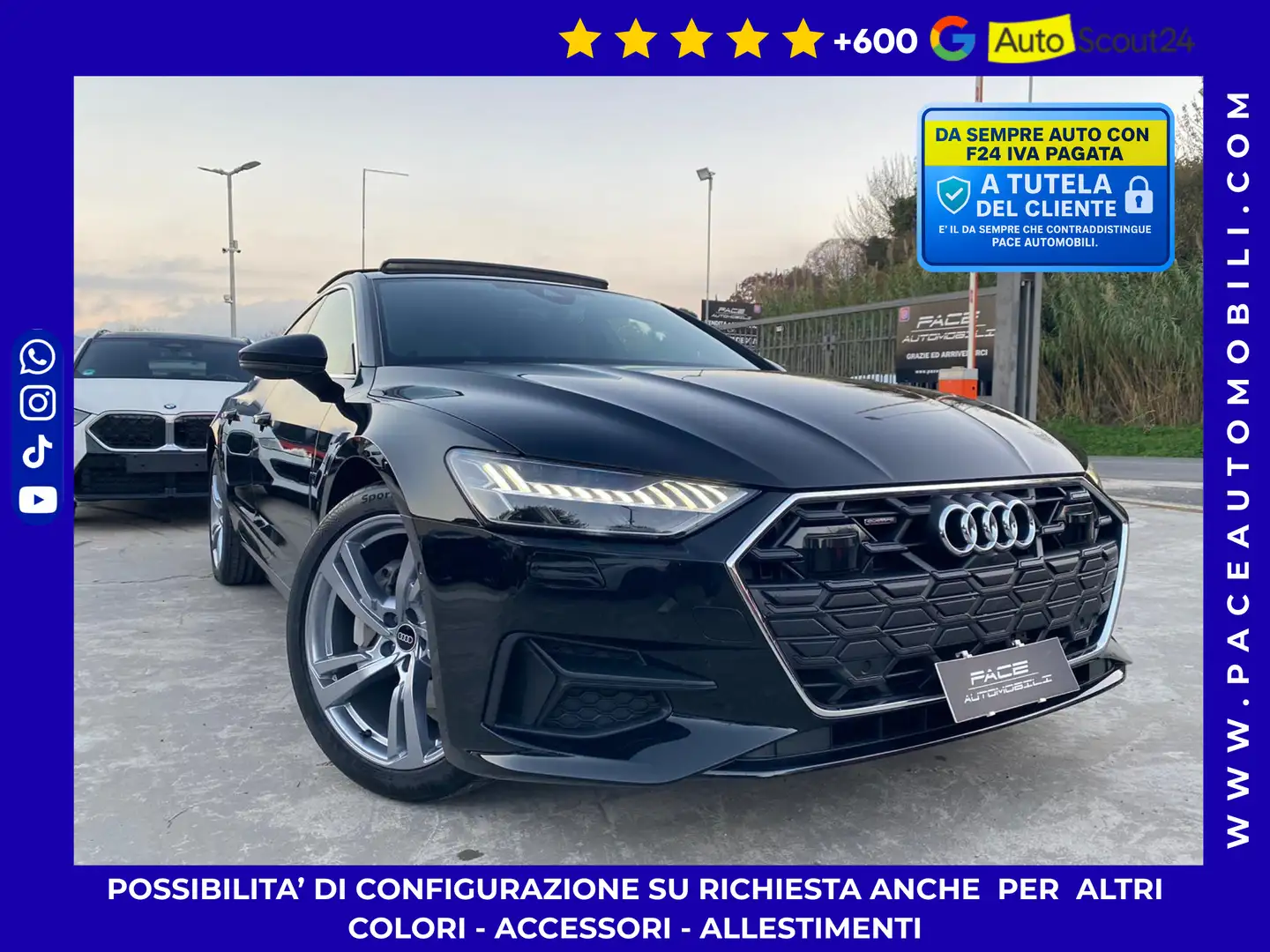 Audi A7 SPORTBACK 45 TDI QUATTRO ULTRA S-LINE SLINE TETTO Noir - 1
