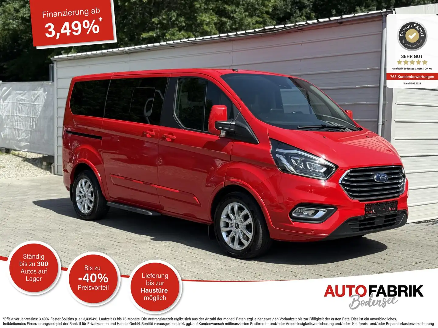 Ford Tourneo Custom EcoBlue *SHZ*Metallic* Rood - 1