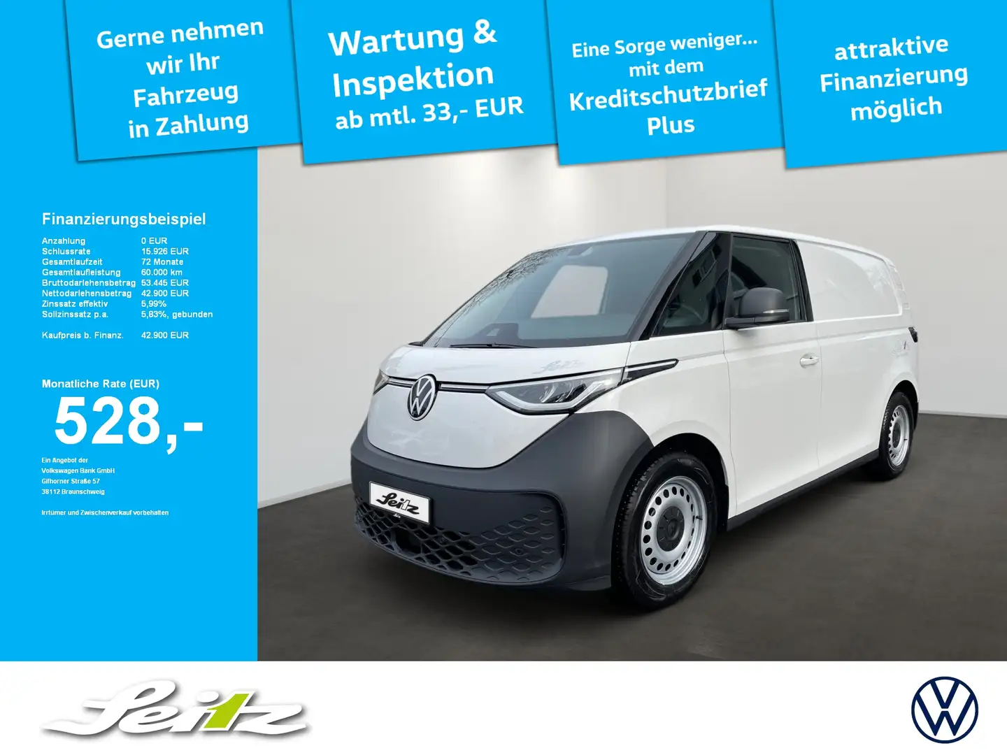 Volkswagen ID. Buzz ID.Buzz Cargo KR *APPCON*KAMERA*LED* Weiß - 1