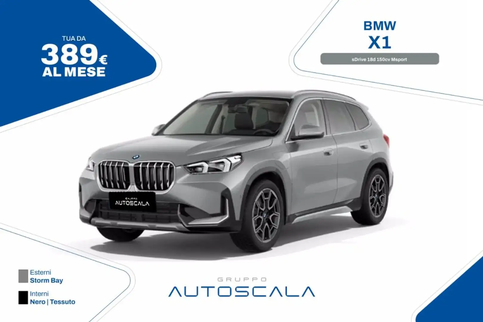 BMW X1 sDrive 18d 150cv Msport Grigio - 1