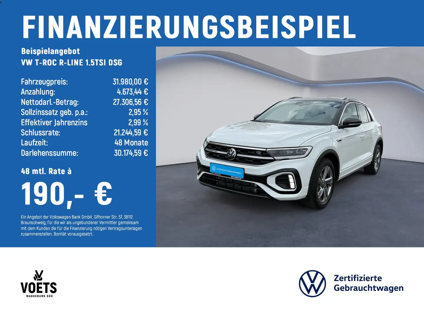 Volkswagen T-Roc R-LINE 1.5TSI DSG LED PLUS+NAVI+ACC+KAMERA Weiß - 2