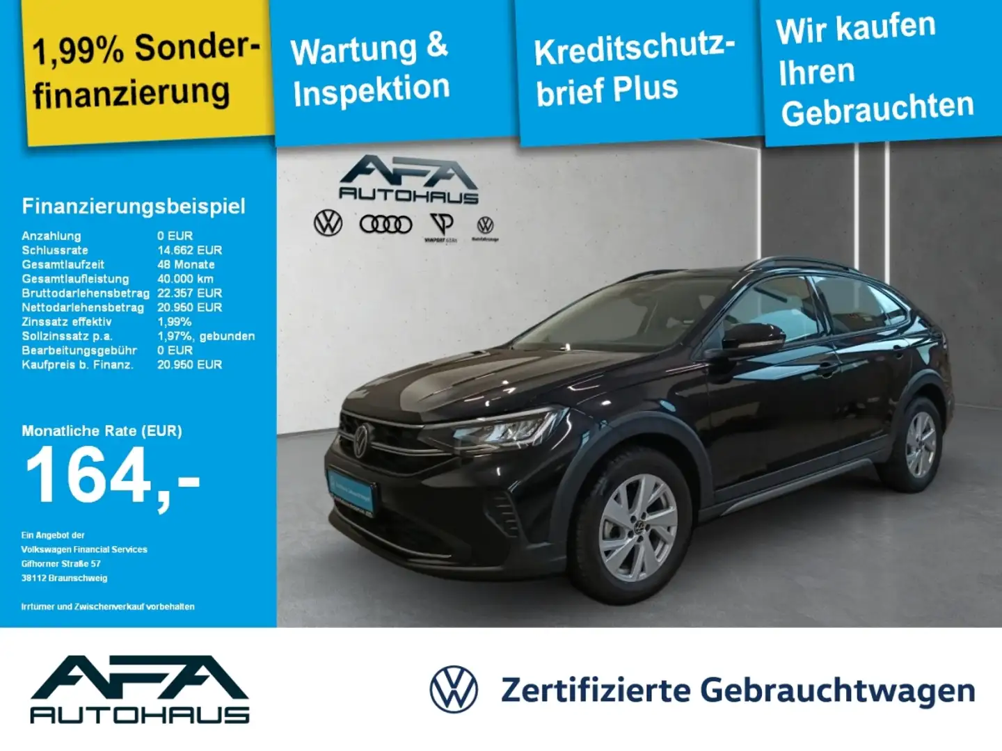 Volkswagen Taigo 1.0 TSI Life LED*RFK*SHZ*PDC*App-Connect Schwarz - 1