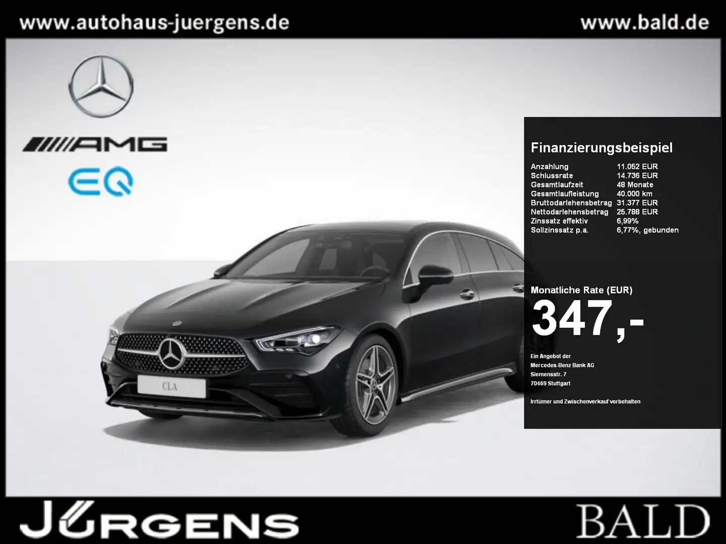 Mercedes-Benz CLA 200 SB AMG-Sport/MLB/360/Pano/HUD/Distr/Memo Schwarz - 1