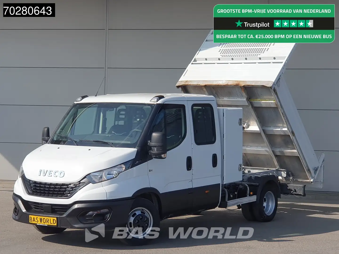 Iveco Daily 35C14 Kipper met Kist Dubbel Cabine Dubbellucht 3, Wit - 1