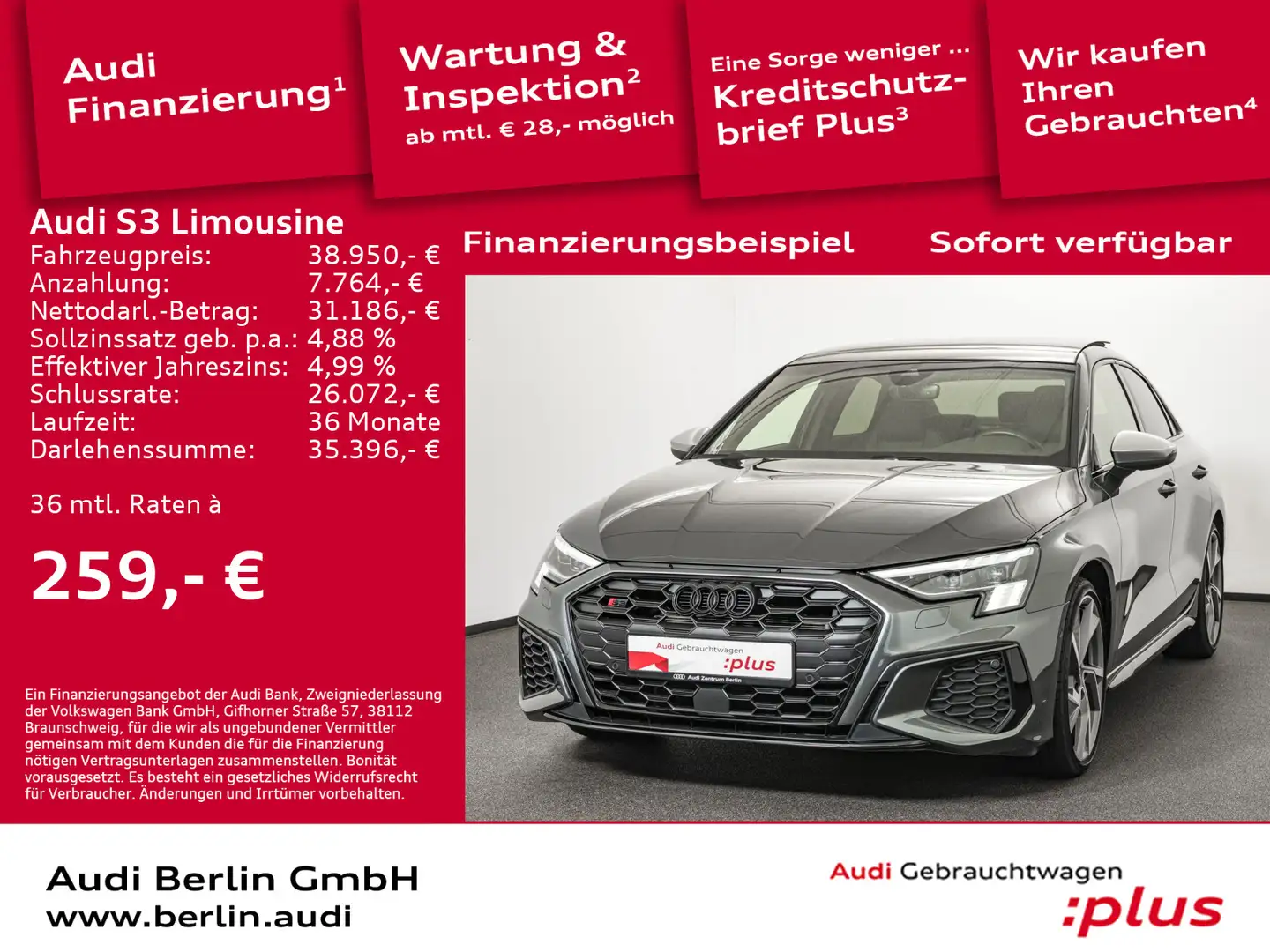 Audi S3 TFSI S tr. RFK PANO MATRIX NAVI Szürke - 1
