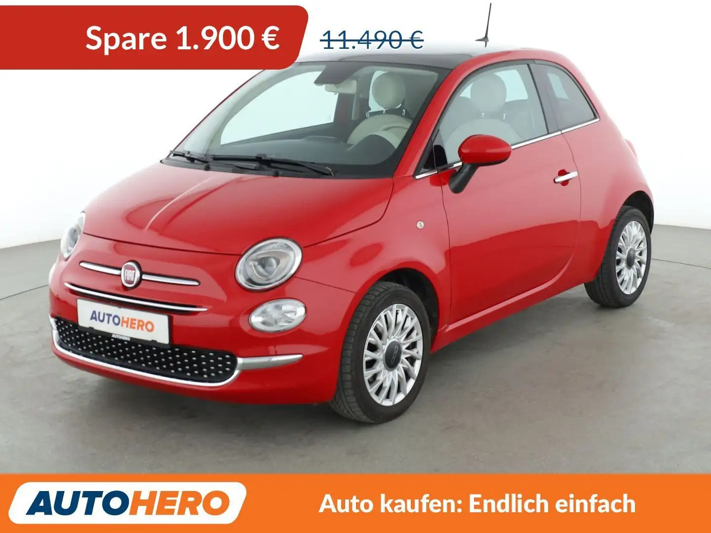 Fiat 500 1.2 Lounge*NAVI*PDC*KLIMA*TEMPO*GARANTIE* Rot - 1