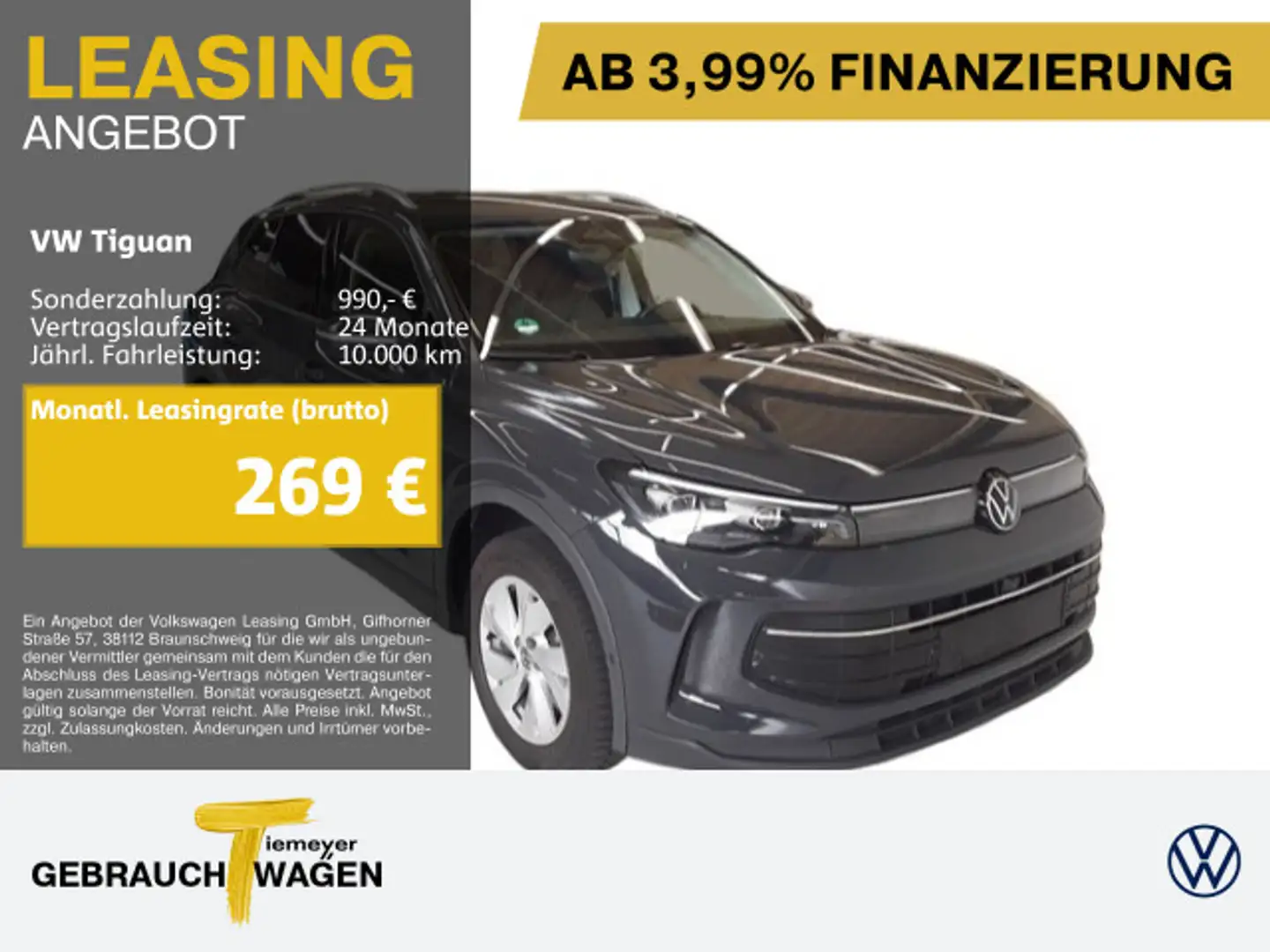 Volkswagen Tiguan 2.0 TDI DSG LIFE LM18 AHK ASSIST LED Grau - 1