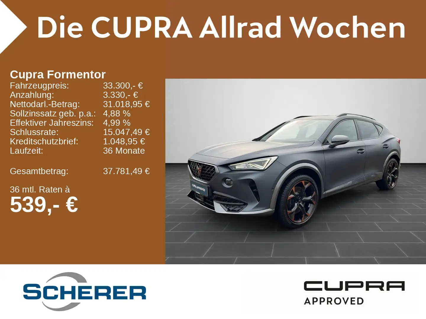 CUPRA Formentor 2,0 TSI VZ DSG LED/NAVI/Panoramadach/S Grau - 1
