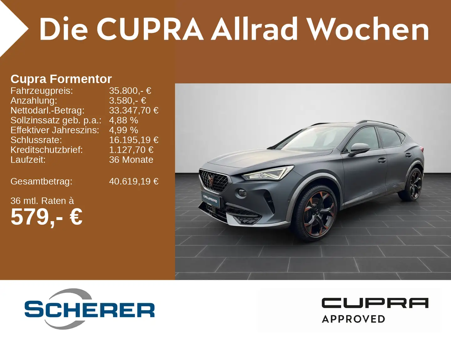 CUPRA Formentor 2,0 TSI VZ DSG LED/NAVI/Panoramadach/S Gris - 1