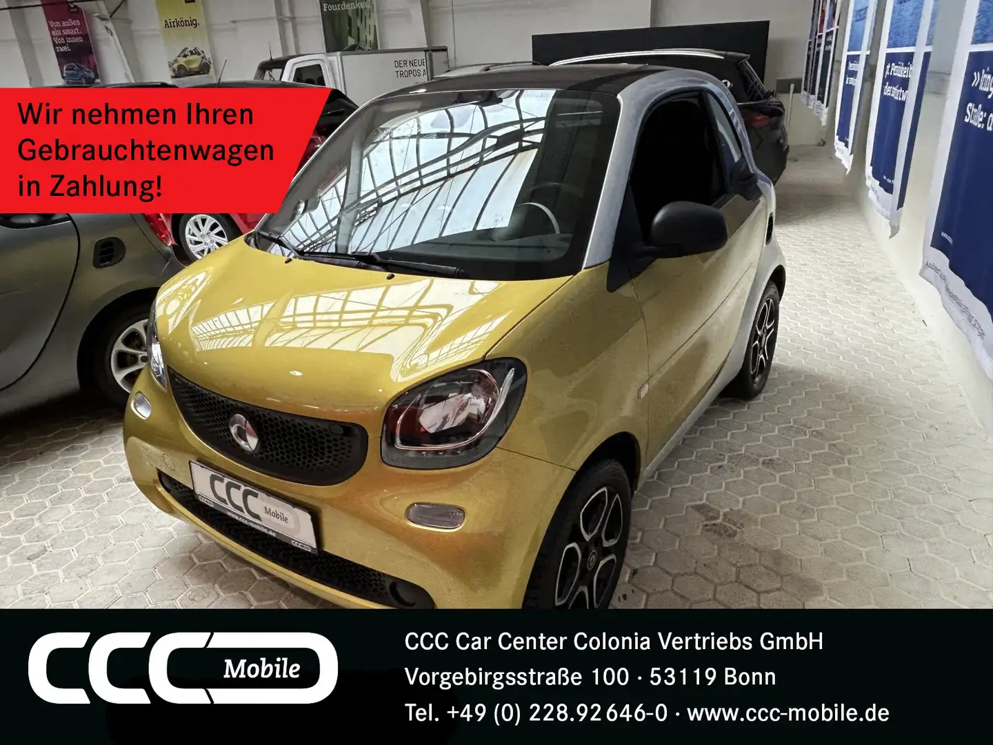 smart forTwo coupé 66 kW turbo *Pano/LED/Cool&Audio uvm*  BC Gelb - 1