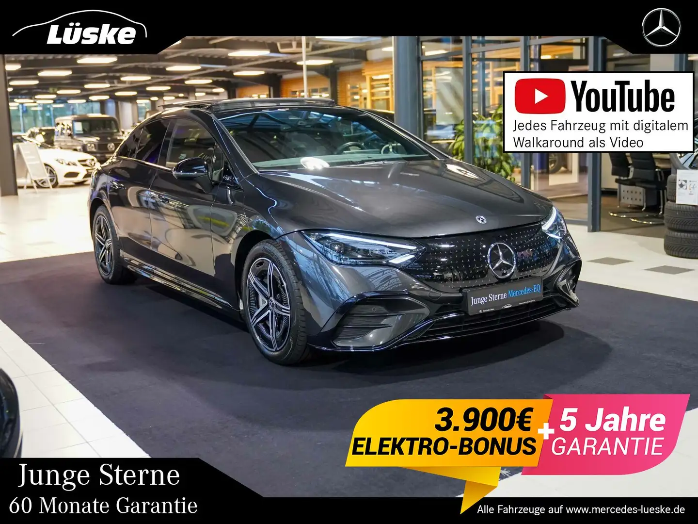 Mercedes-Benz EQE 350 EQE 350 4M AMG Line Night Burmester Pano Head-up Grau - 1