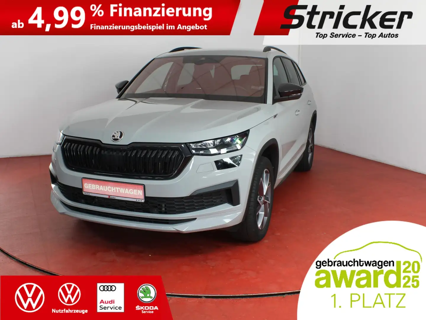 Skoda Kodiaq Sportline 2.0TSI DSG 439,-ohne Anzahlung 4x4 AHK Silber - 1