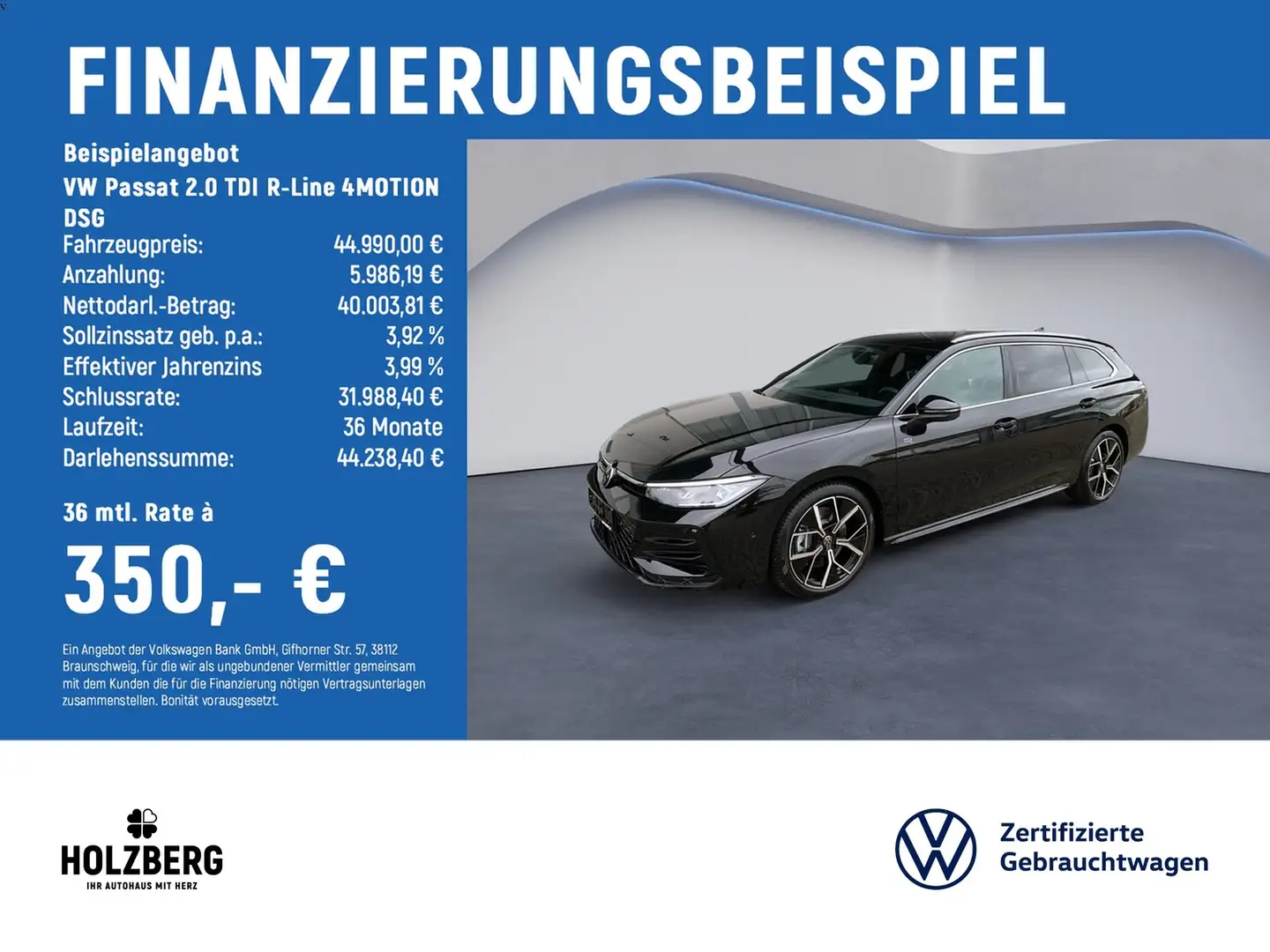 Volkswagen Passat 2.0 TDI R-Line 4MOTION DSG AreaView+AHK+IQLight Negru - 2