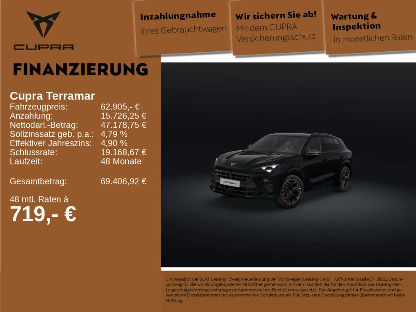 CUPRA Terramar VZ 2.0 TSI 195 kW AHK HUD MEMORY SHZ Schwarz - 1