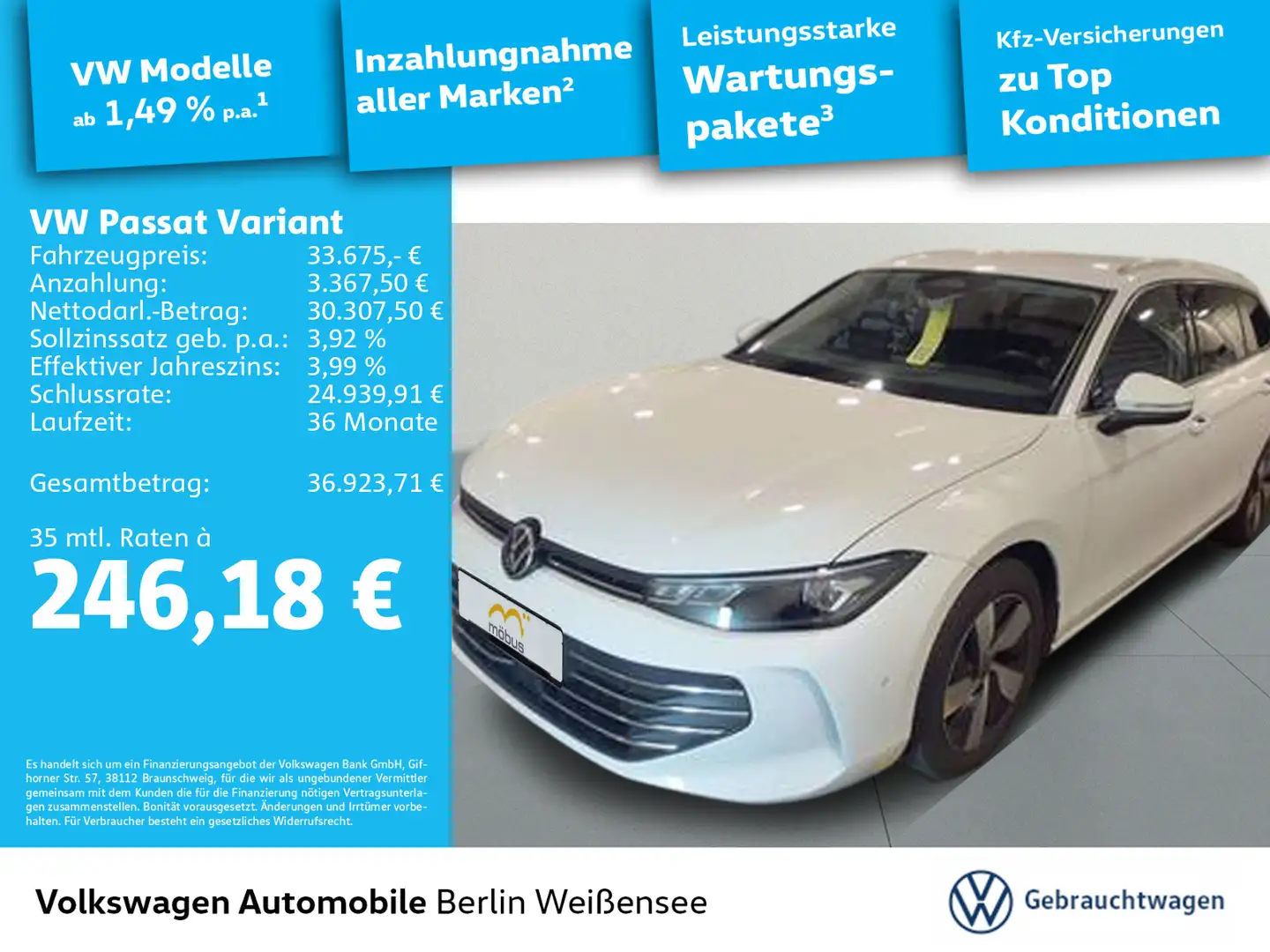 Volkswagen Passat Variant 2.0 TDI DSG* BUSINESS*AHK*RFK*ACC Weiß - 1