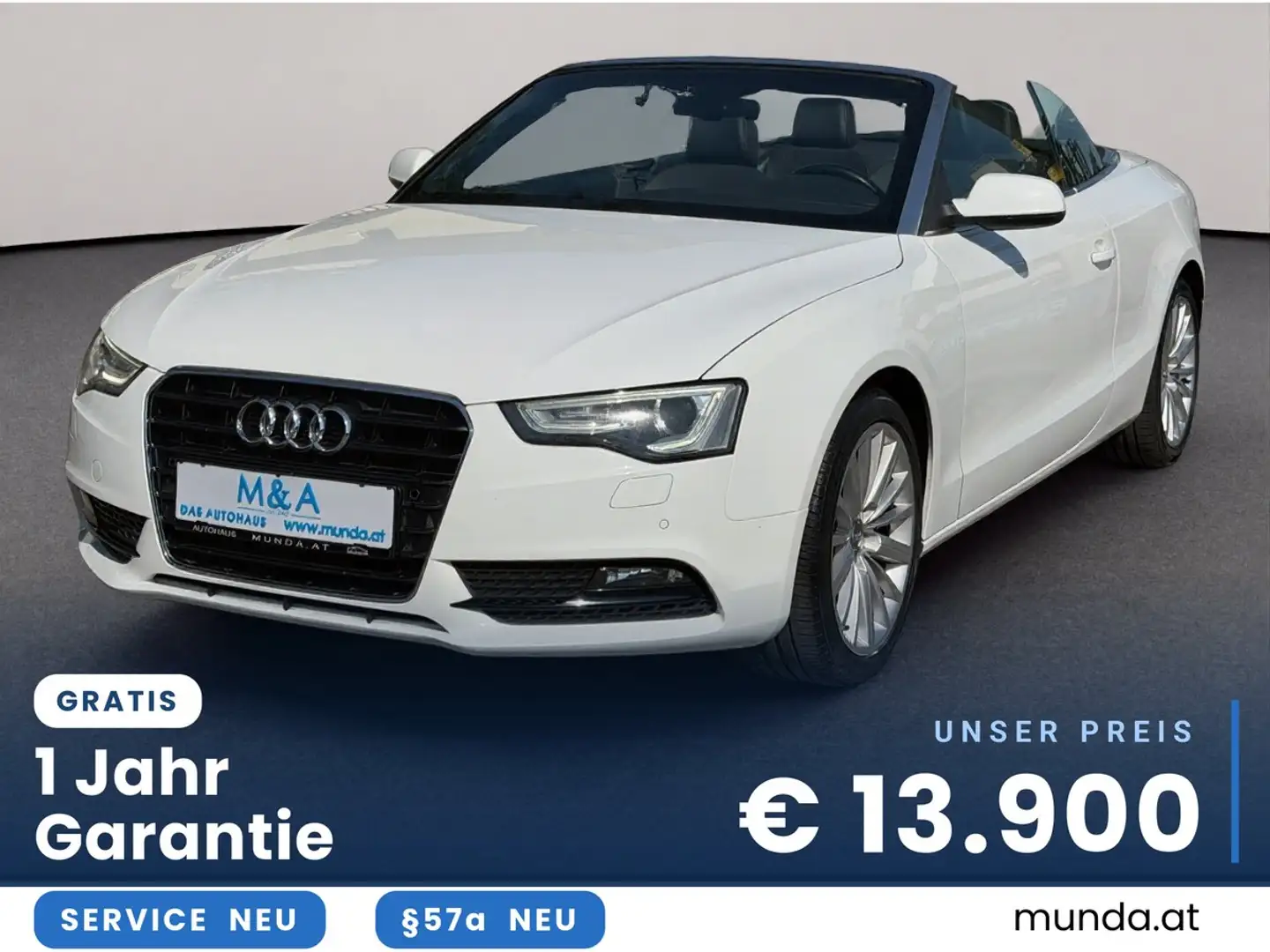 Audi A5 2.0 TDI/Cabrio/Garantie Weiß - 1
