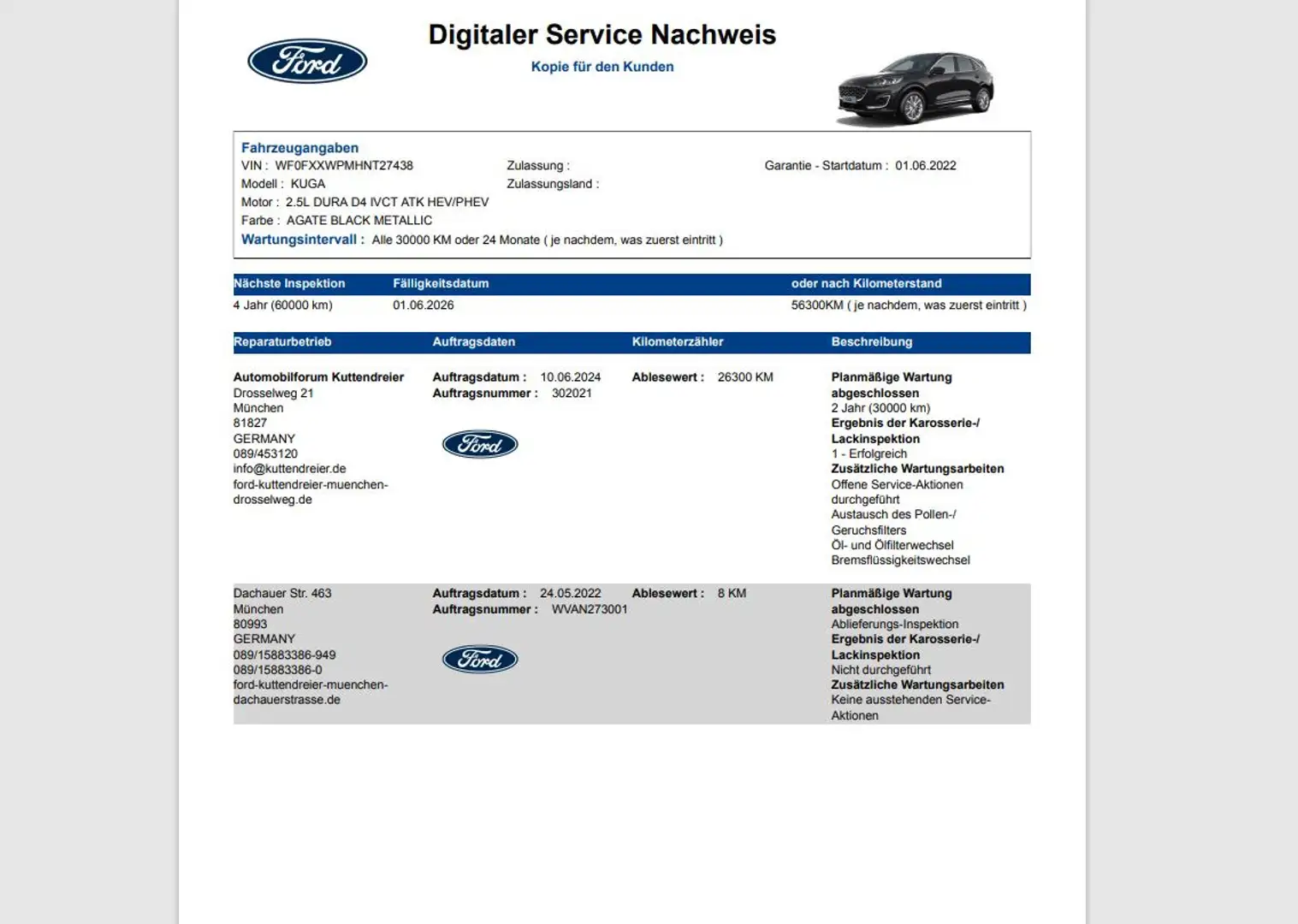 Ford Kuga PHEV Vignale Leder Voll-LED Navi Kamera Schwarz - 2