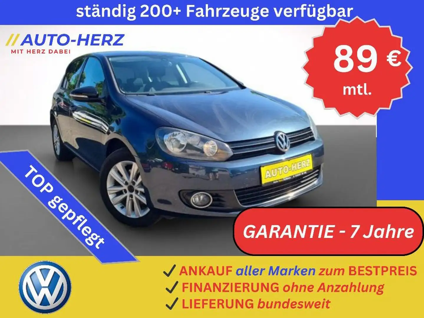 Volkswagen Golf VI Style  *KLIMAAUTO.-PDC-SITZHEIZ.-LEDER* Blau - 1