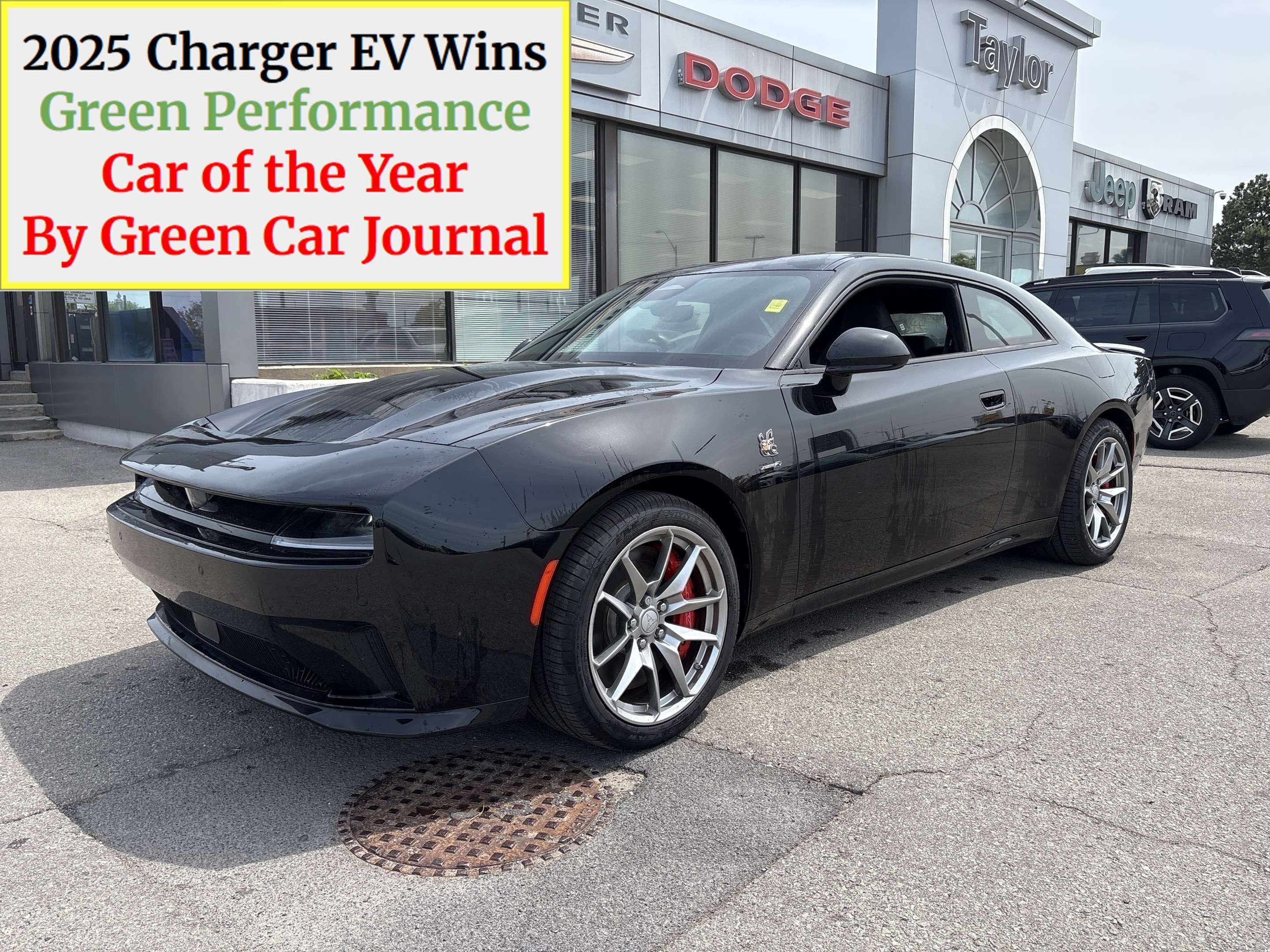 Black 2025 Dodge Charger Daytona Coupe All-Wheel Drive 1-Speed Automatic