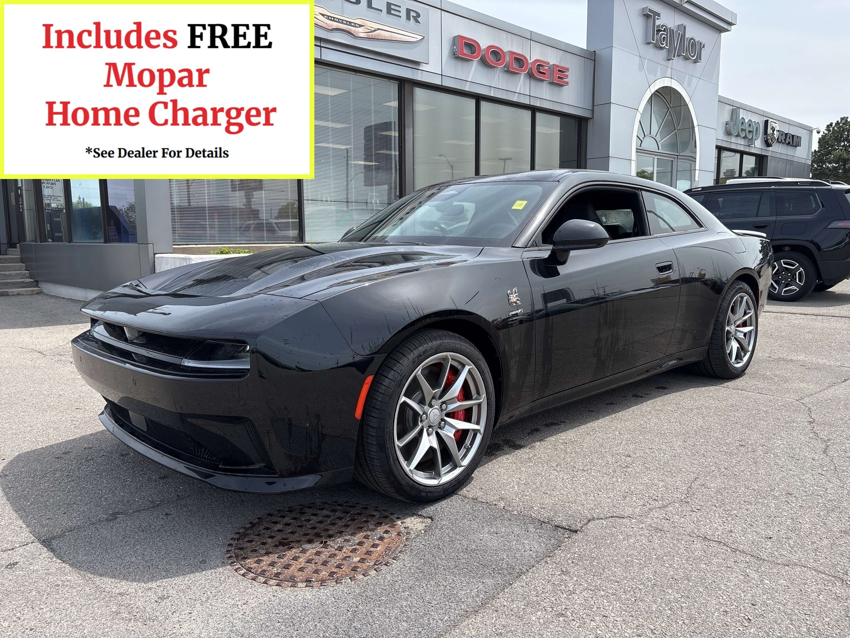 Black 2025 Dodge Charger Daytona Coupe All-Wheel Drive 1-Speed Automatic