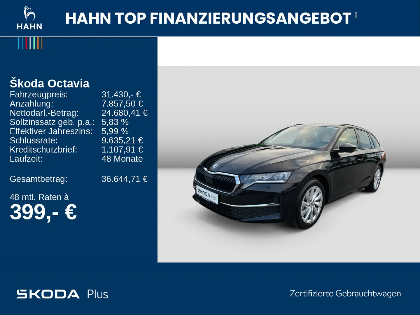 Skoda Octavia Selection 1.5TSI mHEV DSG ACC Nav PDCv/h Schwarz - 2
