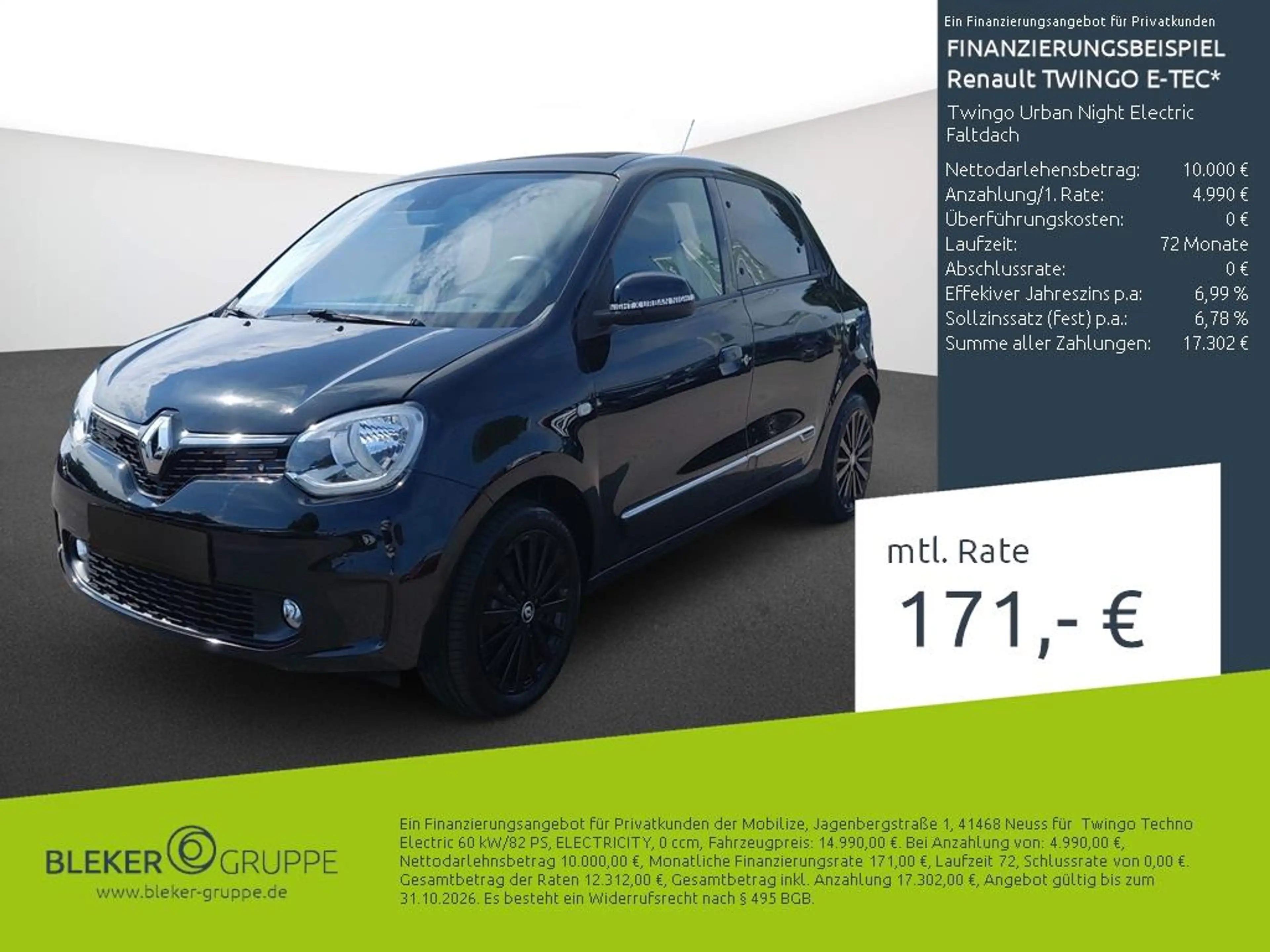Renault Twingo Twingo Urban Night Electric Faltdach
