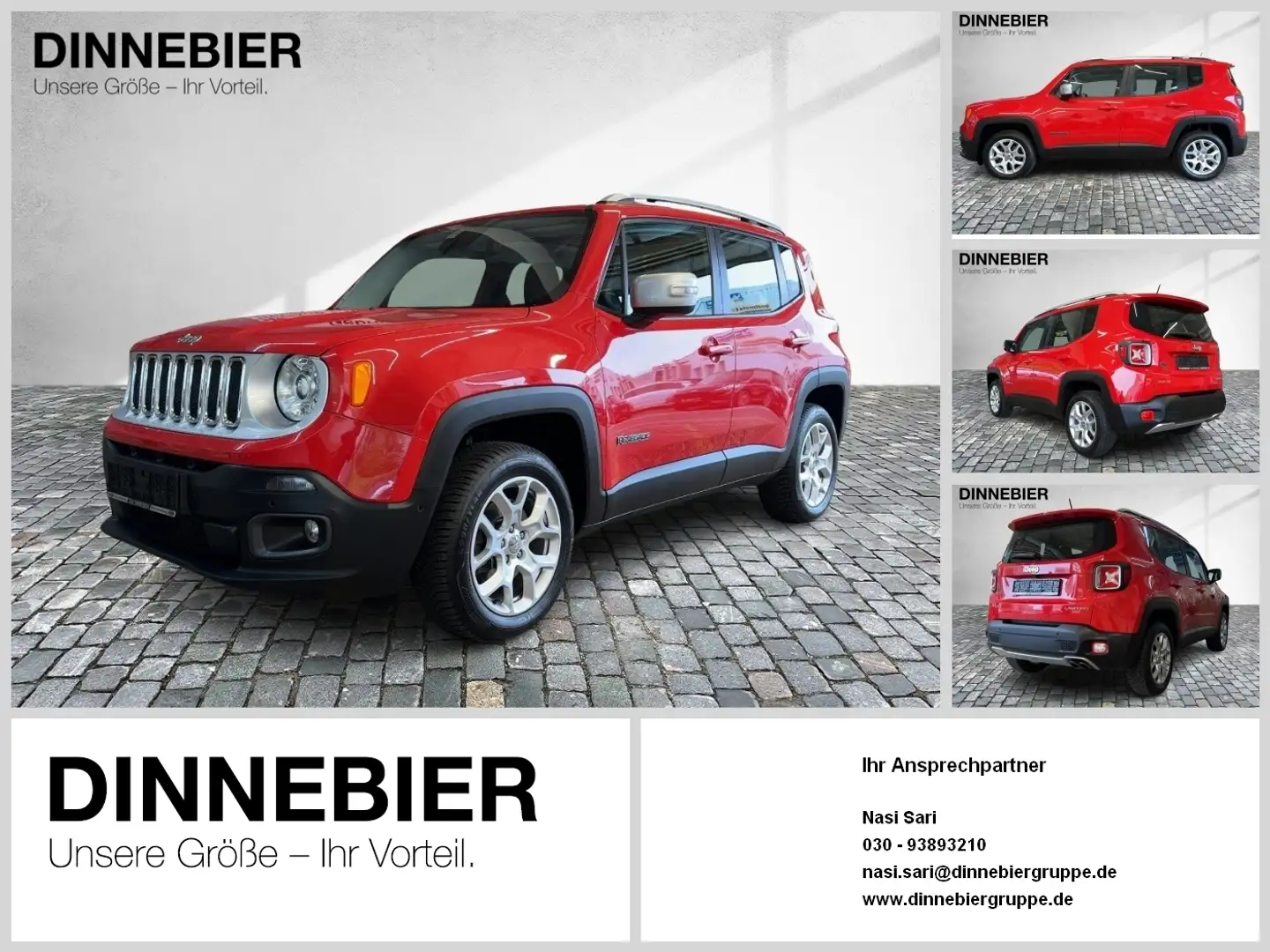 Jeep Renegade Limited 4WD Pano Rosso - 1