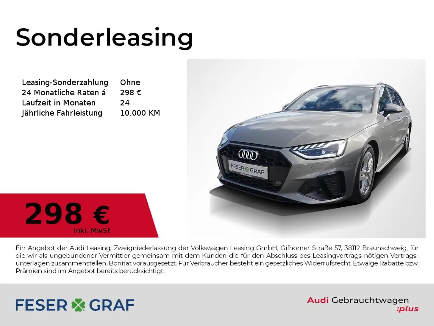Audi A4 Av. 35 TFSI S line Ext ACC LED Navi Pano RüKa Grau - 1