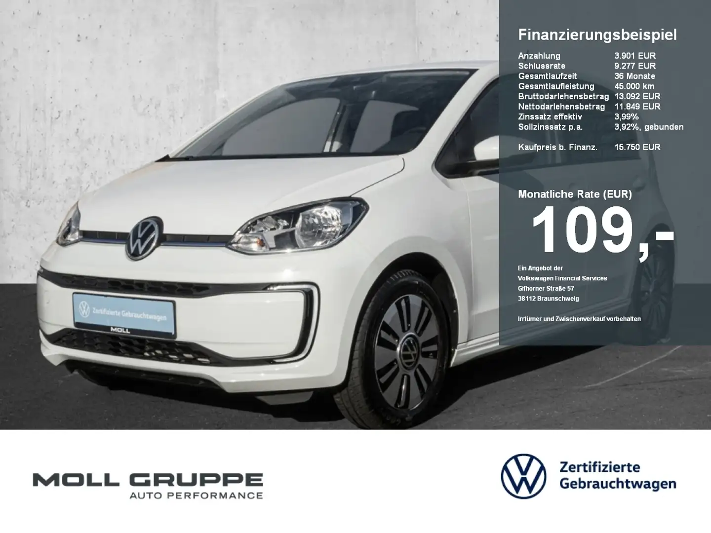 Volkswagen e-up! move up! Style Plus  KAM PDC Weiß - 1