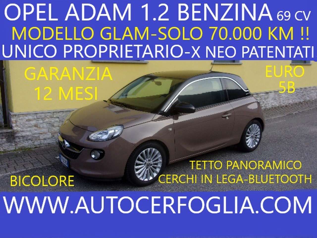 Opel Adam 1.2 Glam 70cv-SOLO 70.000 KM !!BICOLOR!!