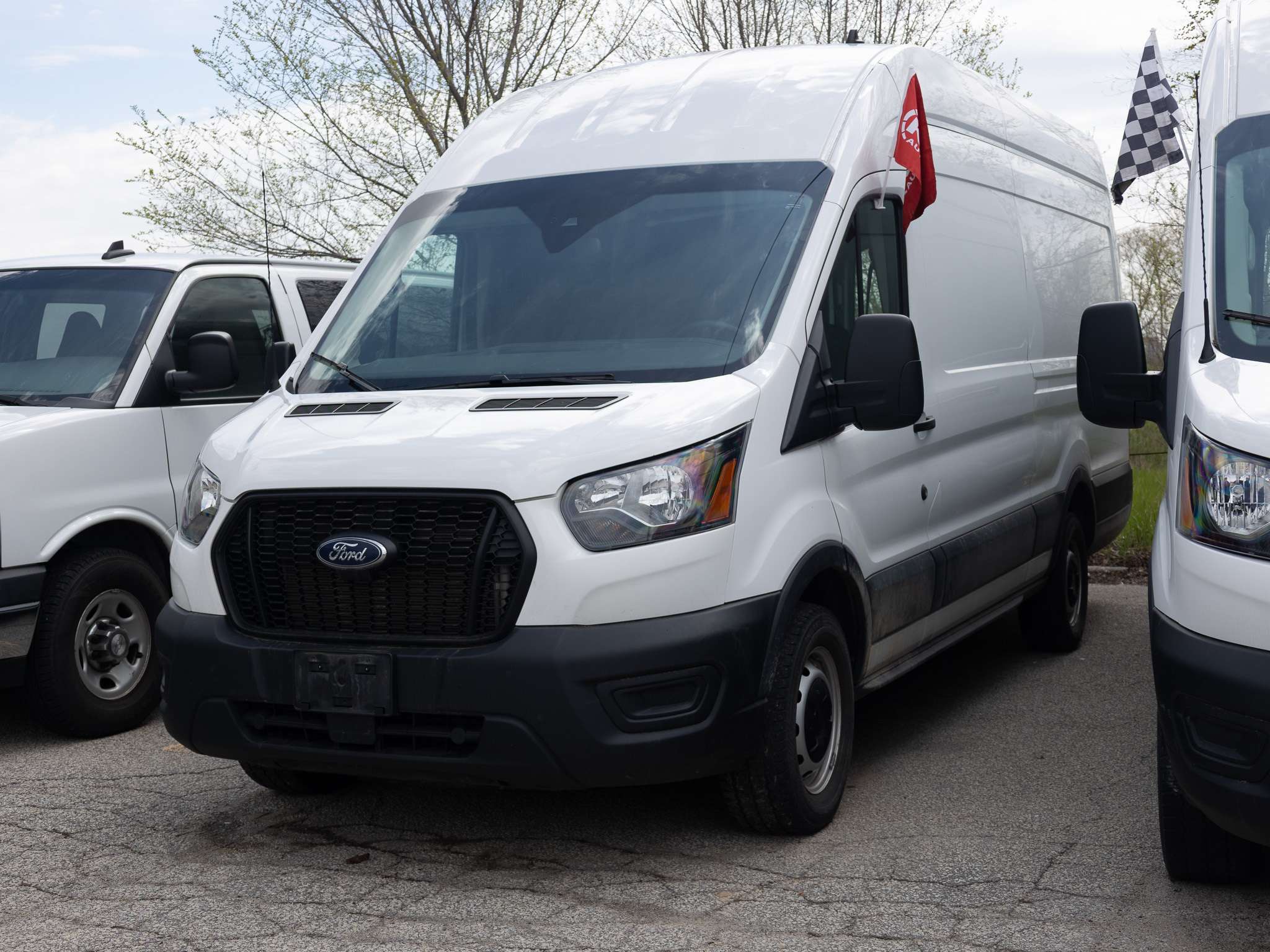 White 2023 Ford Transit Cargo Van Rear-Wheel Drive 10-Speed Automatic