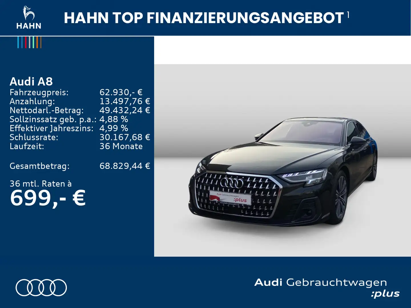 Audi A8 50TDI quattro S-trc HUD B&O Pano 360° ACC Grau - 2