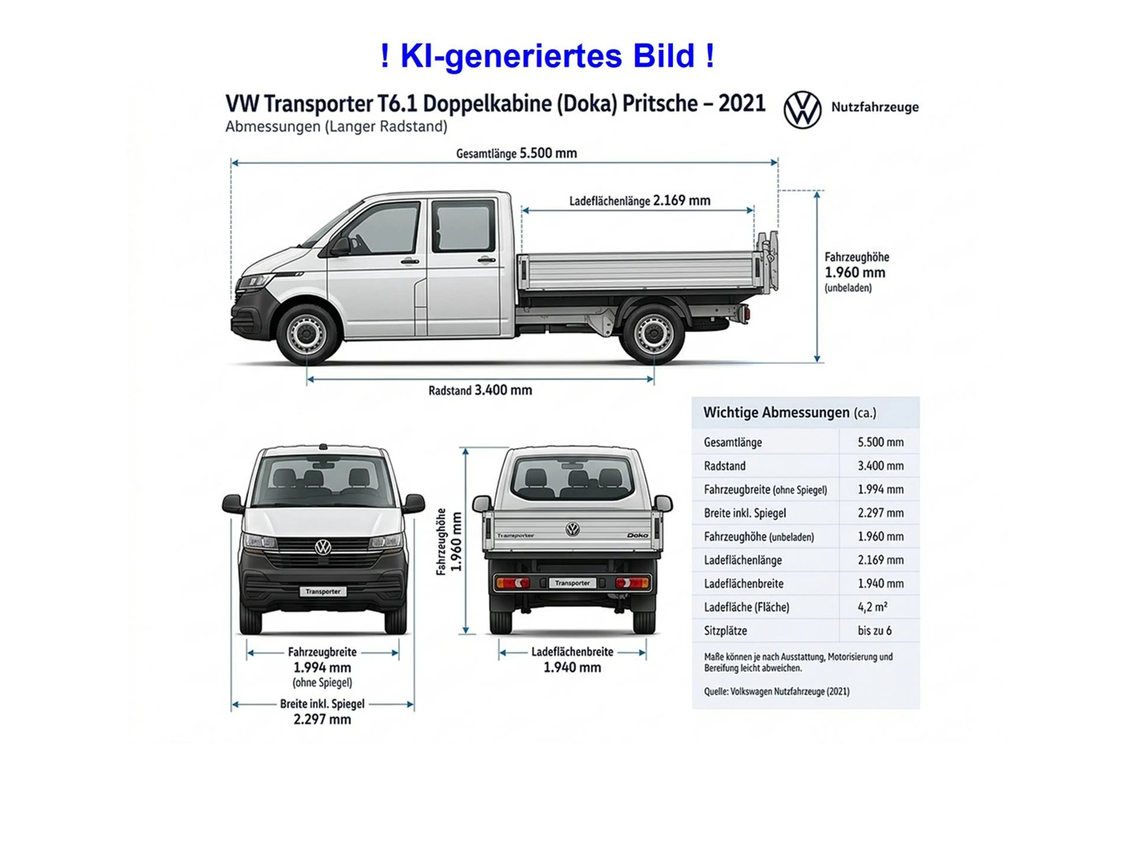 Volkswagen T6.1 Transporter Doka-Pritsche TDI — photo 2