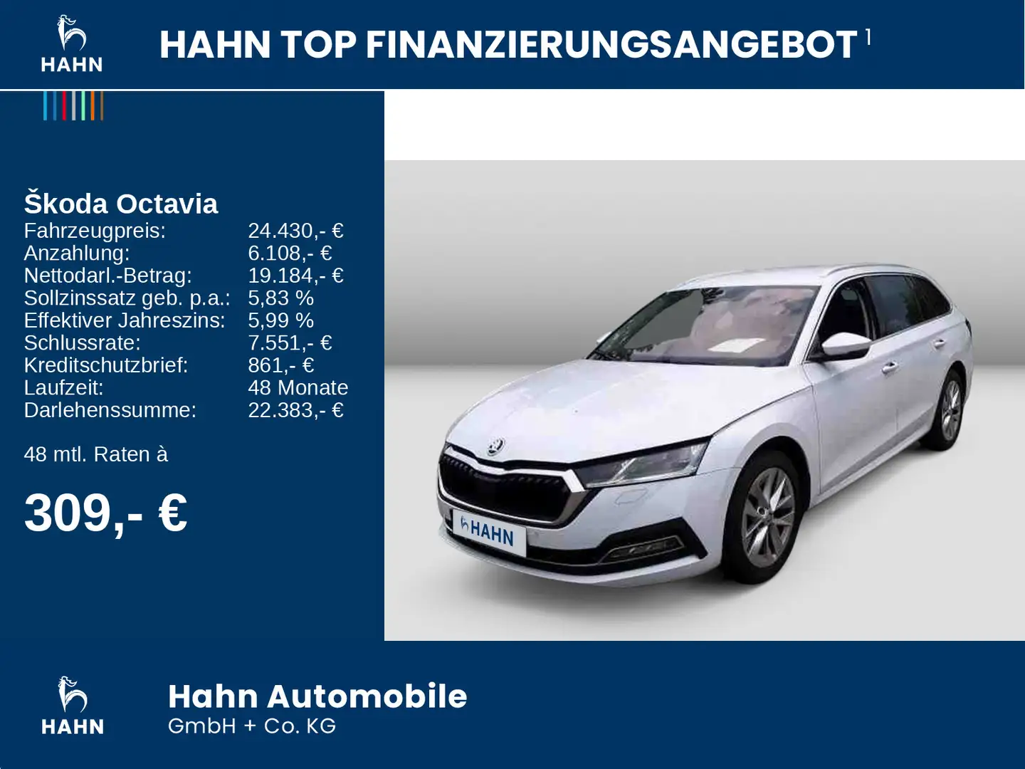 Skoda Octavia Combi 2.0TDI DSG Style LED Navi AHK HUD Weiß - 2