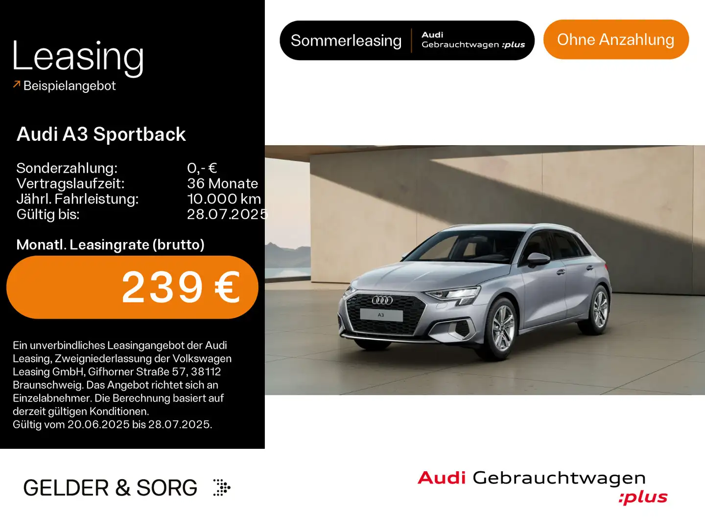 Audi A3 30 TDI Sound*Virtual*EPH*GRA*LED Silber - 1