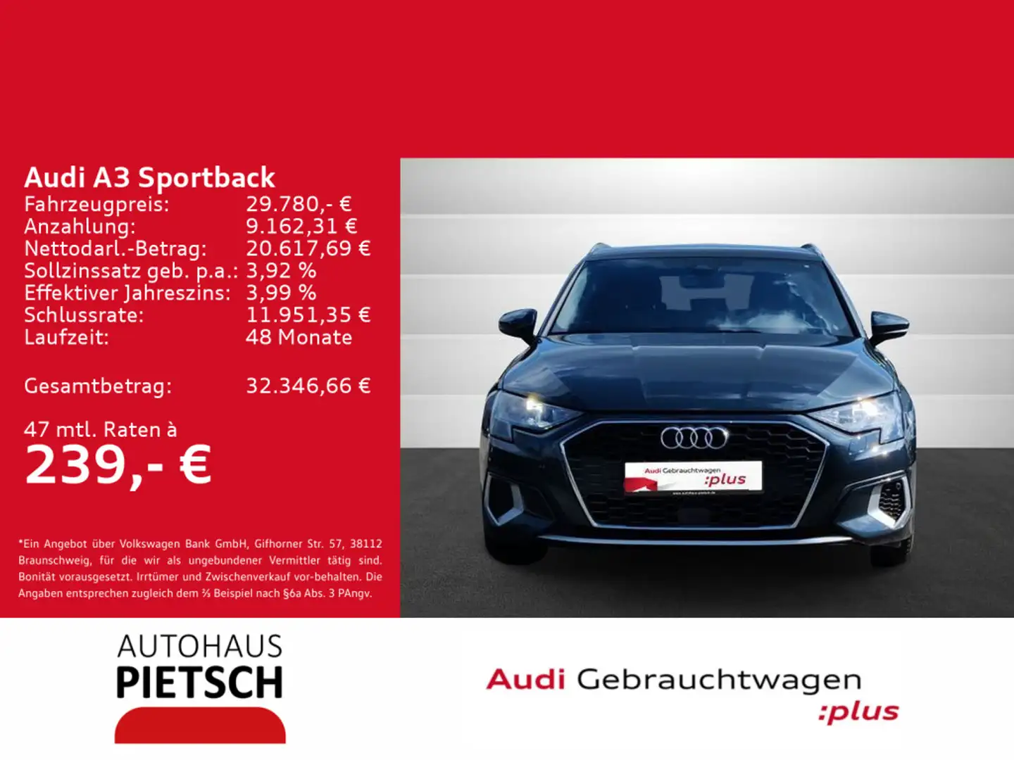 Audi A3 35 TFSI advanced AHK SmartInterface Grau - 1