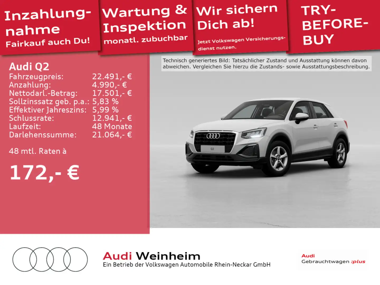 Audi Q2 35 TFSI S-tronic LED Navi Klima uvm Weiß - 1