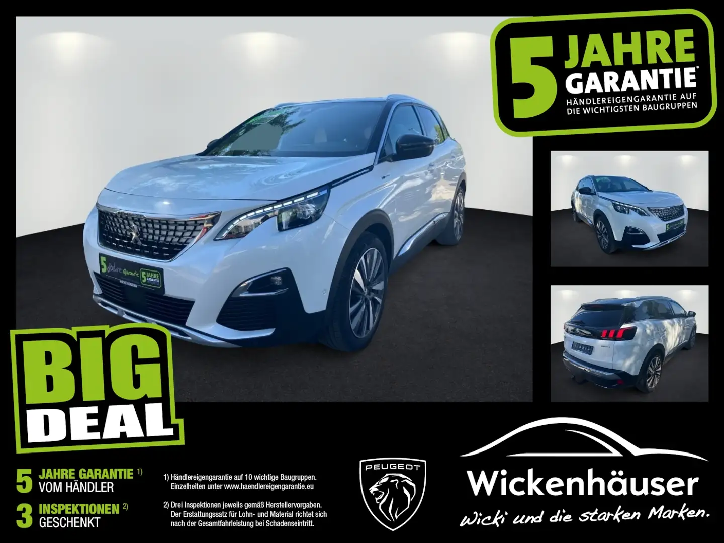 Peugeot 3008 Hybrid4 GT AHK Kamera Navi TotWinkel Weiß - 1