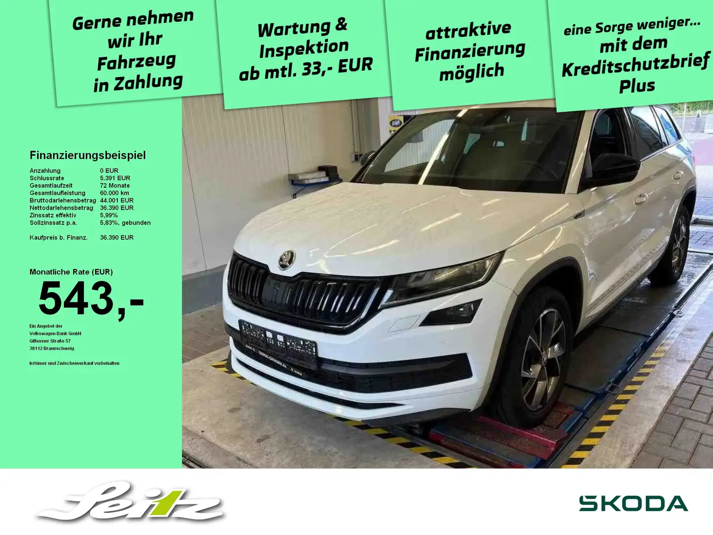 Skoda Kodiaq 2.0 TDI 4x4 Sportline *LED*KAMERA*NAVI*STANDH* Blanc - 1