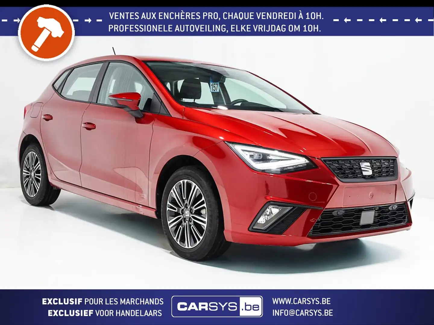 SEAT Ibiza 1.0 TSI 115 LED - JA16 - CAMERA - CARPLAY Rouge - 1