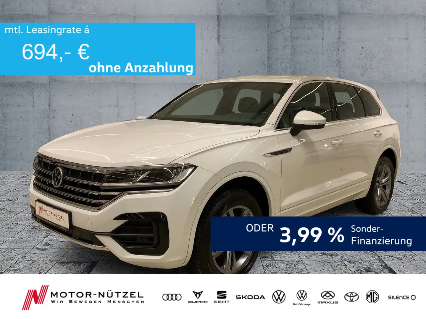 Volkswagen Touareg 3.0TDI 4M R-LINE LED+NAV+DAB+GRA+SHZ+PDC Weiß - 1